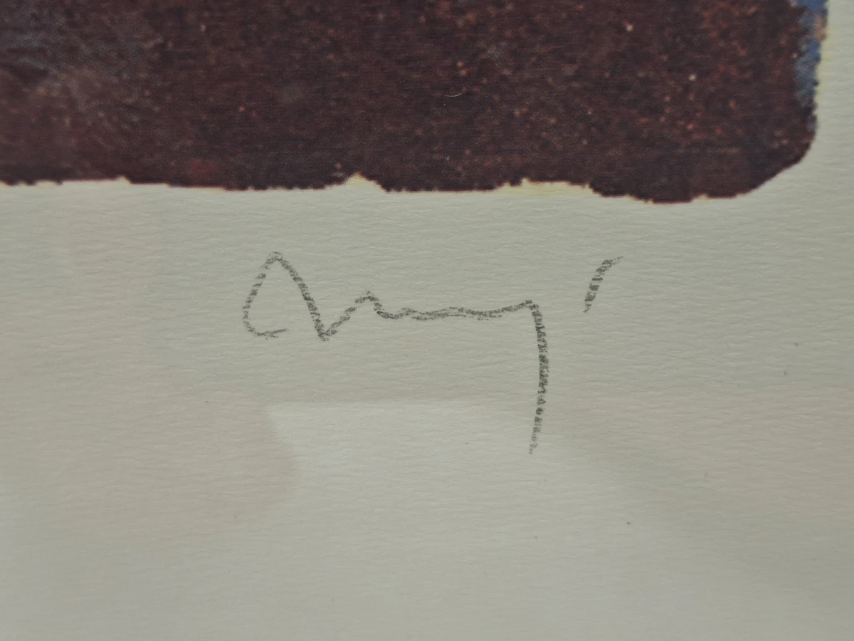gesigneerde kleurenlithografie met figuren onder bogen - 27/50 E.A. - Örjan Wikström (1948) - foto 6