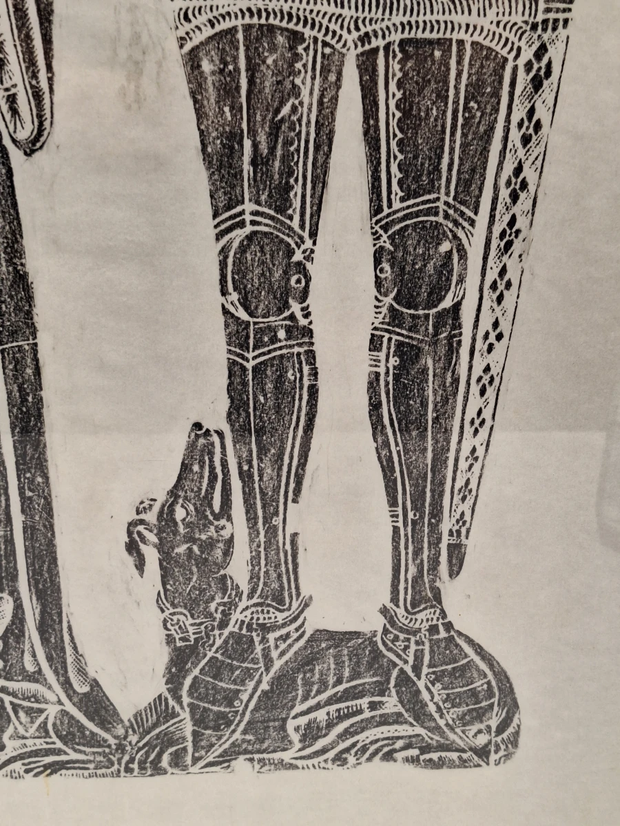 Middeleeuwse brass rubbing - Robert de Freville en Claricia, ca. 1400 - foto 5