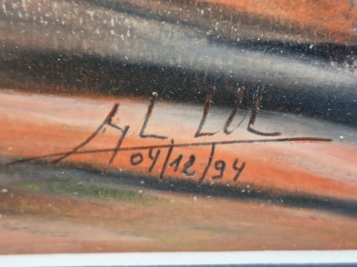 gesigneerde pastel met organisch drijfhout - 1994 - Magda Dillen - foto 6