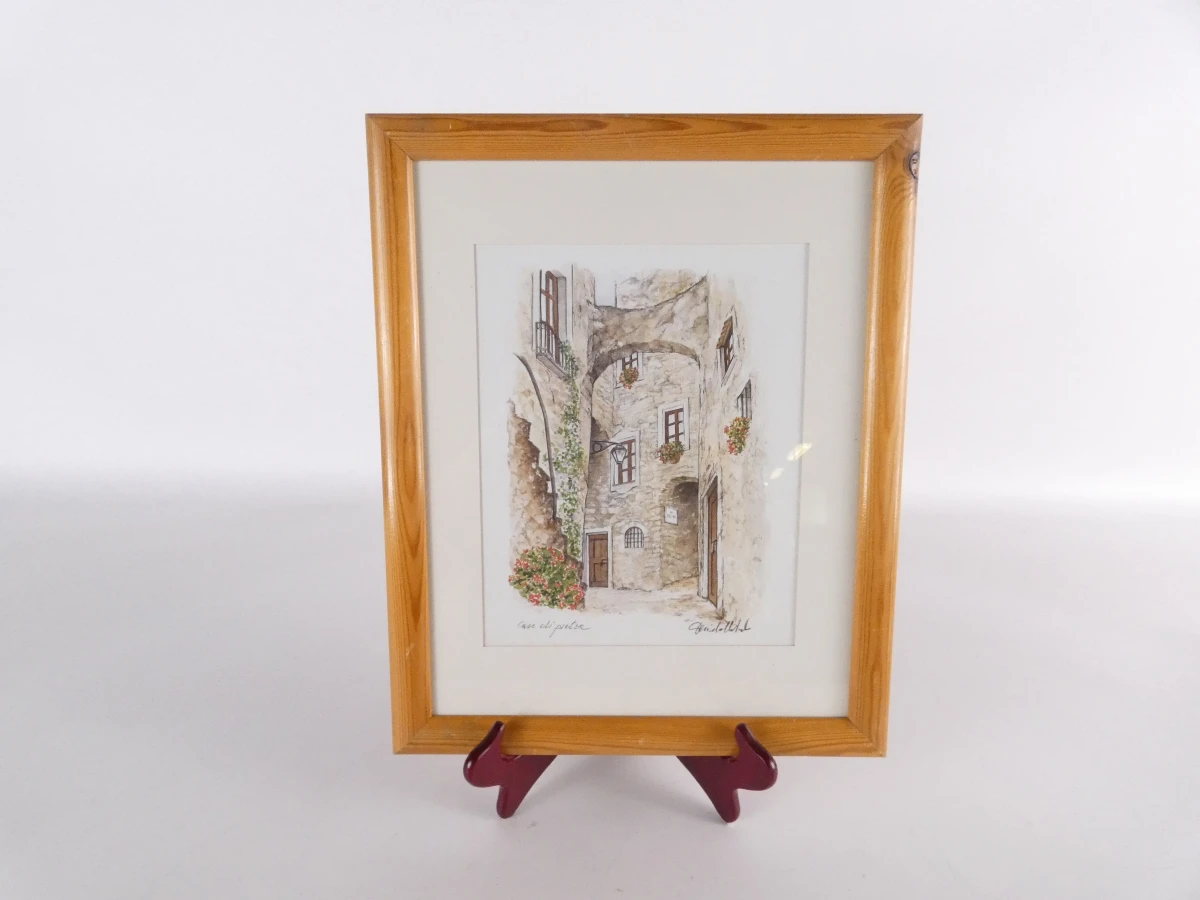 Set van 2 ingelijste prints met Italiaanse straattaferelen