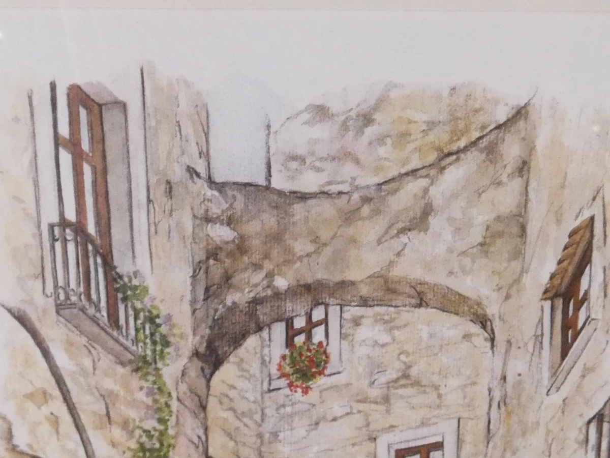 Set van 2 ingelijste prints met Italiaanse straattaferelen
