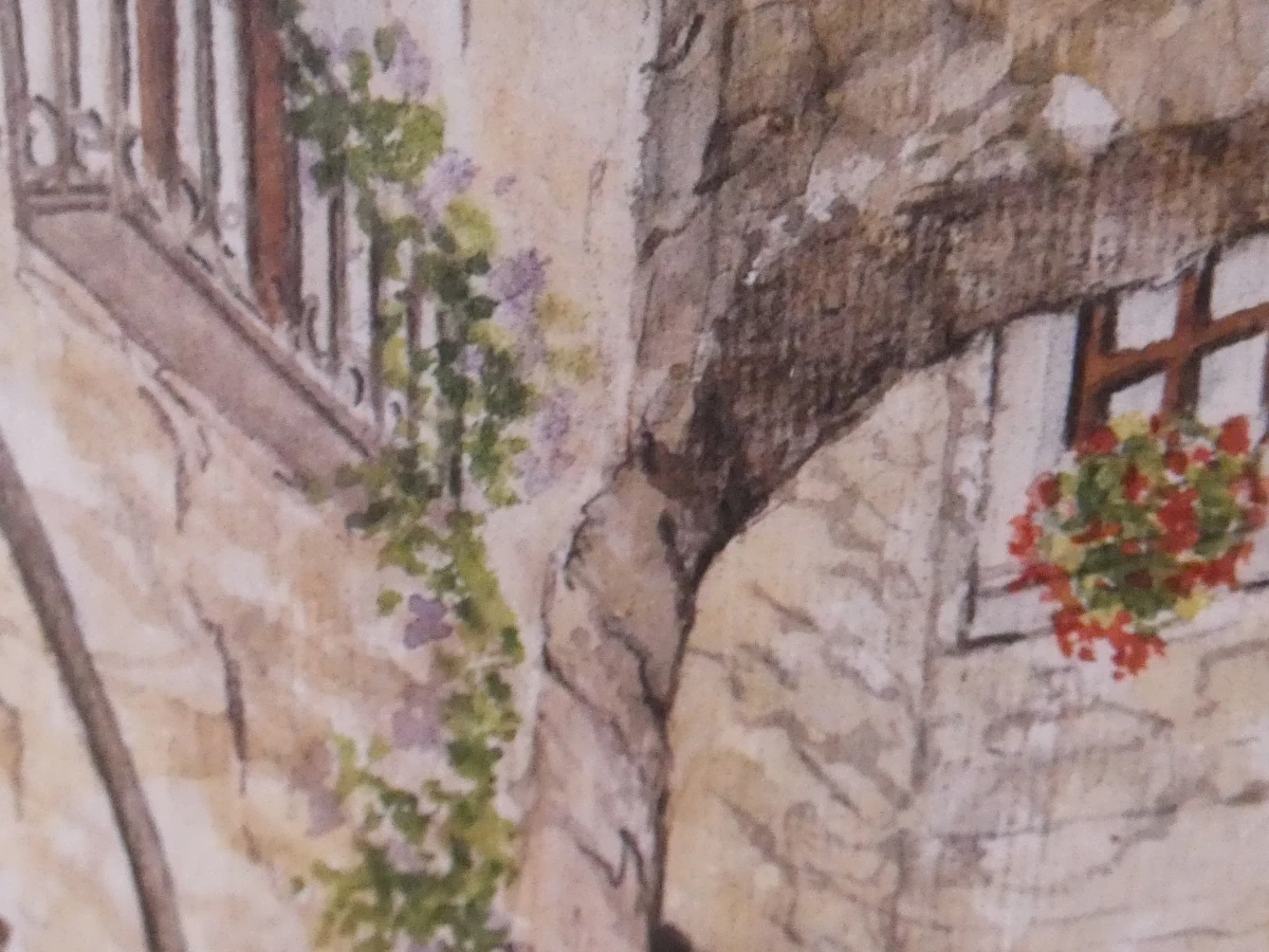 Set van 2 ingelijste prints met Italiaanse straattaferelen