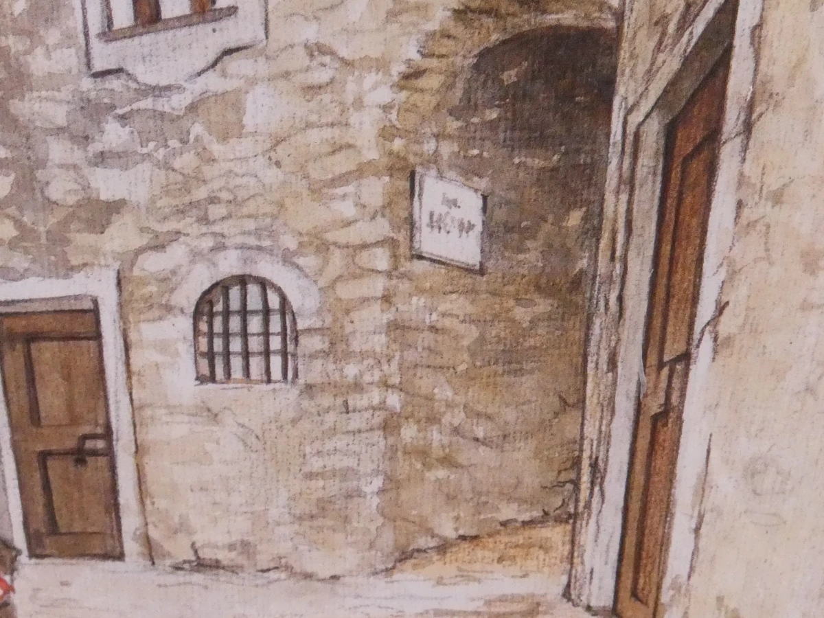 Set van 2 ingelijste prints met Italiaanse straattaferelen
