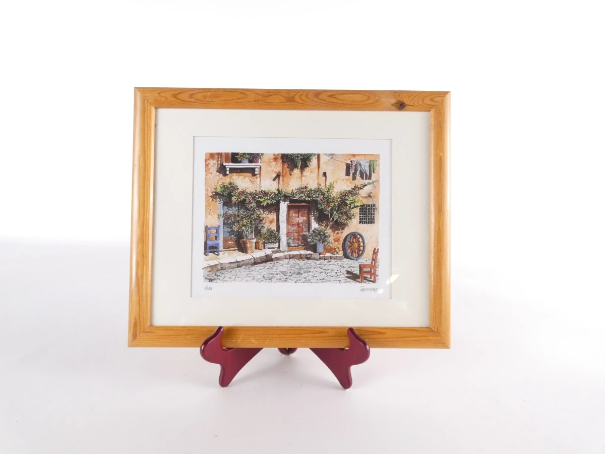 Set van 2 ingelijste prints met Italiaanse straattaferelen