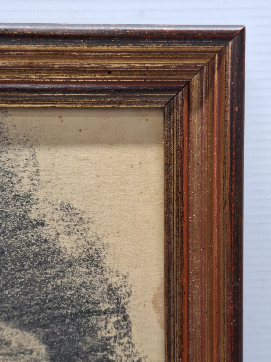 Academische portretstudie - man met tulband in profiel - houtskool/grafiet - foto 2