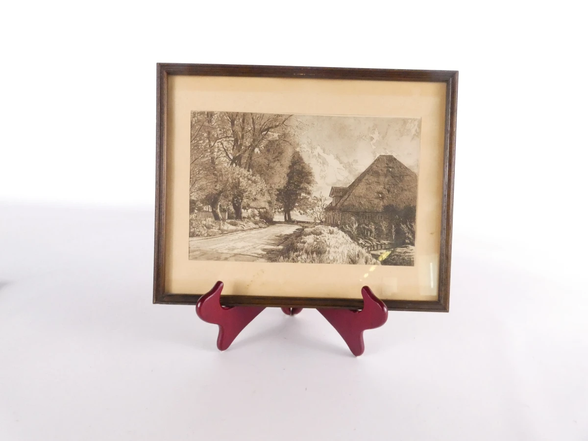 Set van 2 ingelijste vintage landschaps