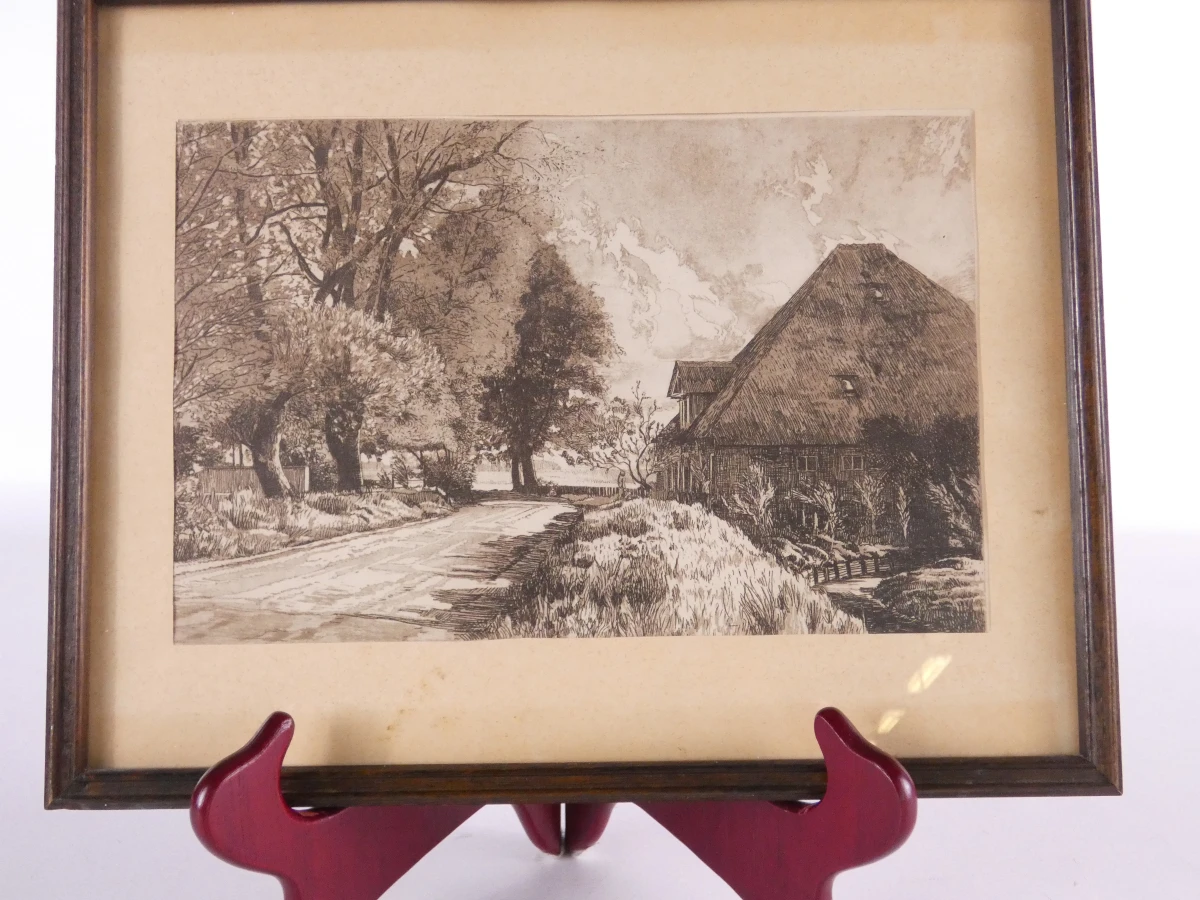 Set van 2 ingelijste vintage landschaps