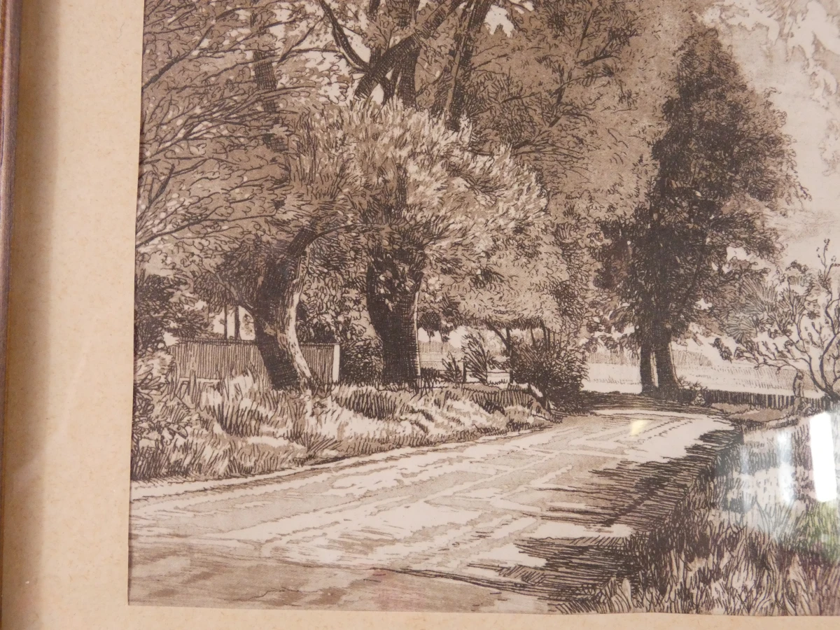 Set van 2 ingelijste vintage landschaps