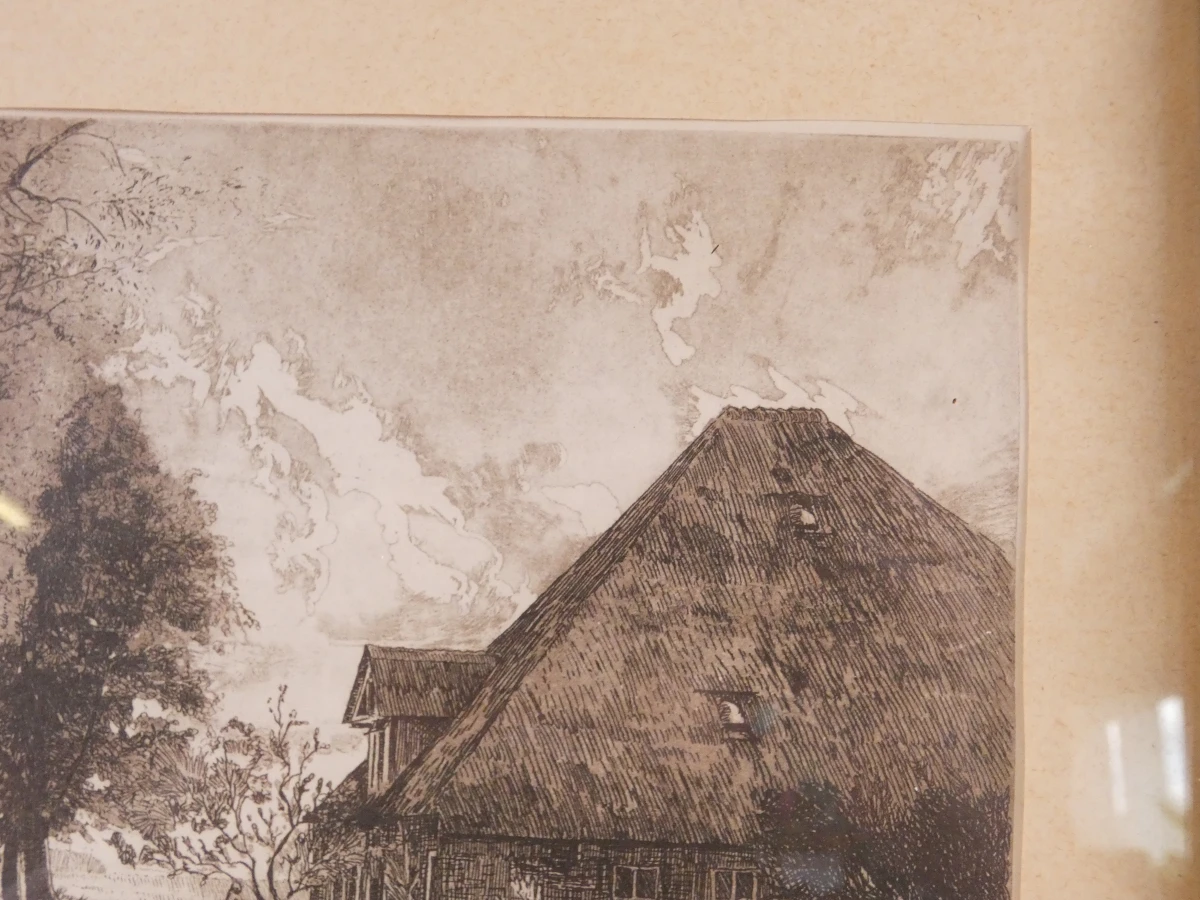 Set van 2 ingelijste vintage landschaps