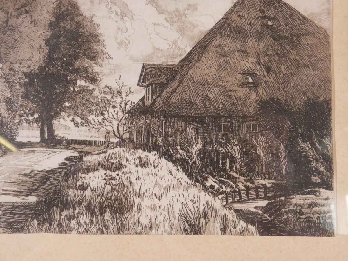 Set van 2 ingelijste vintage landschaps