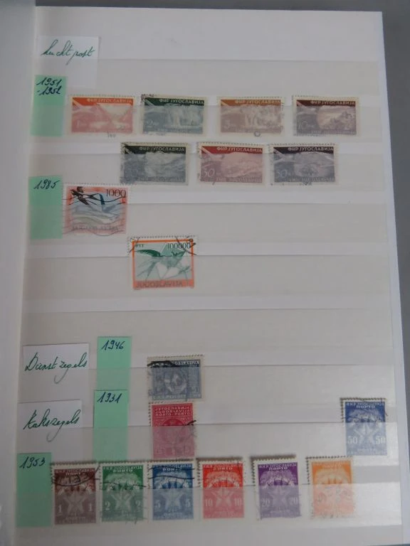 Postzegelverzameling Jugoslavija en Polen in album