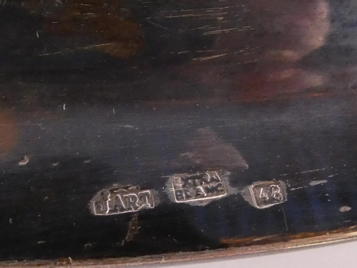 4 verzilverde Wiskemann dienbladen