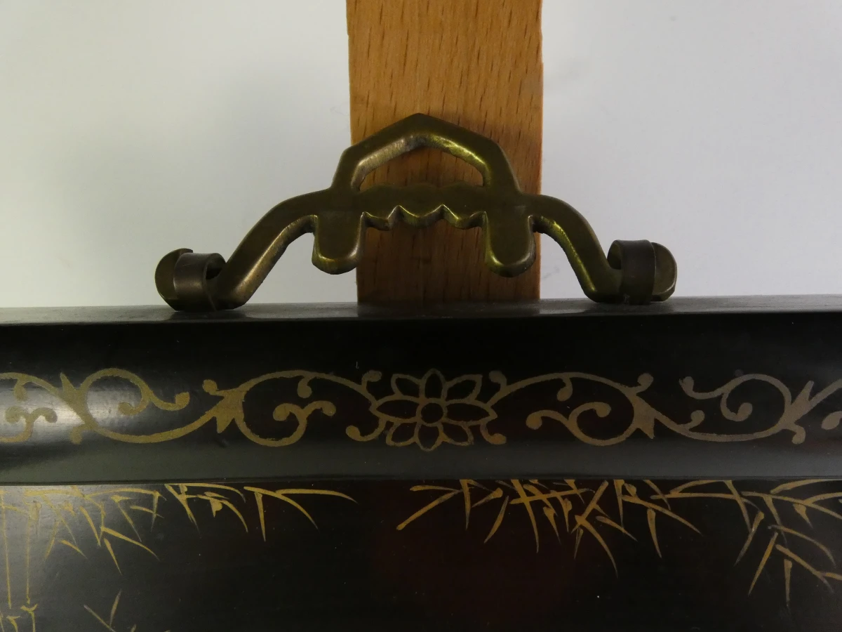 Decoratief Aziatisch wandpaneel met ingelegde figuren - foto 10