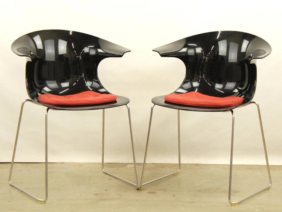 Set van 4 Infiniti Loop designarmstoelen door Claus Breinholt – glanzend zwart