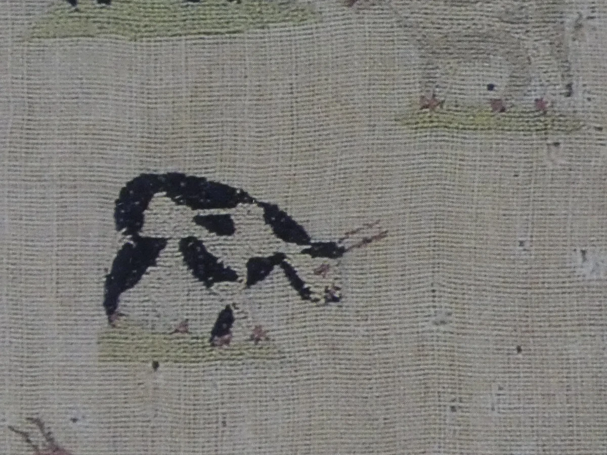 222-jaar geborduurde wanddecoratie in houten lijst, (06.04.1804)
