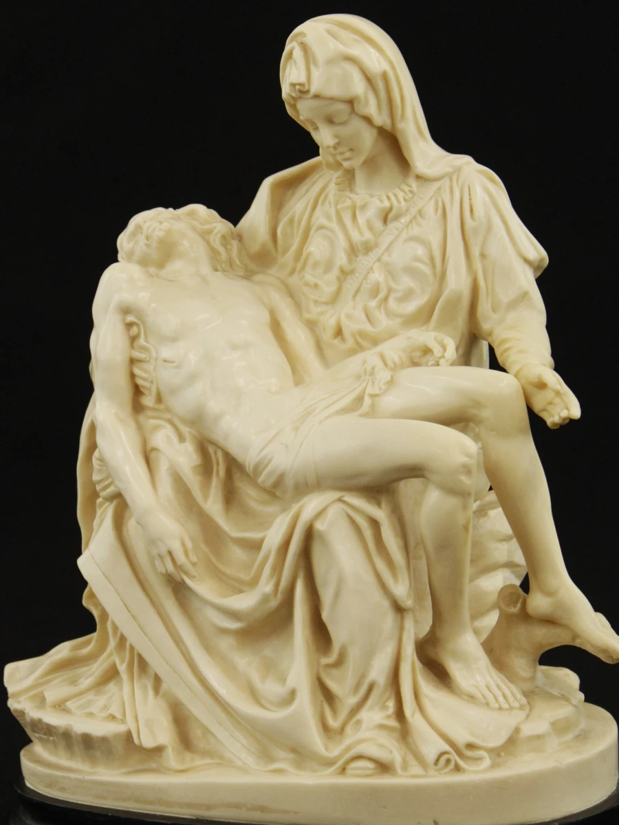 A. Santini - Italiaanse Pietà naar Michelangelo - op houten voet