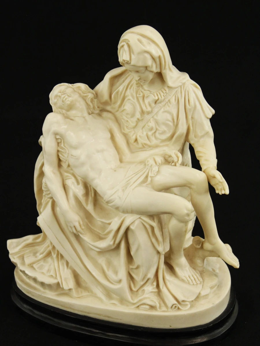 A. Santini - Italiaanse Pietà naar Michelangelo - op houten voet