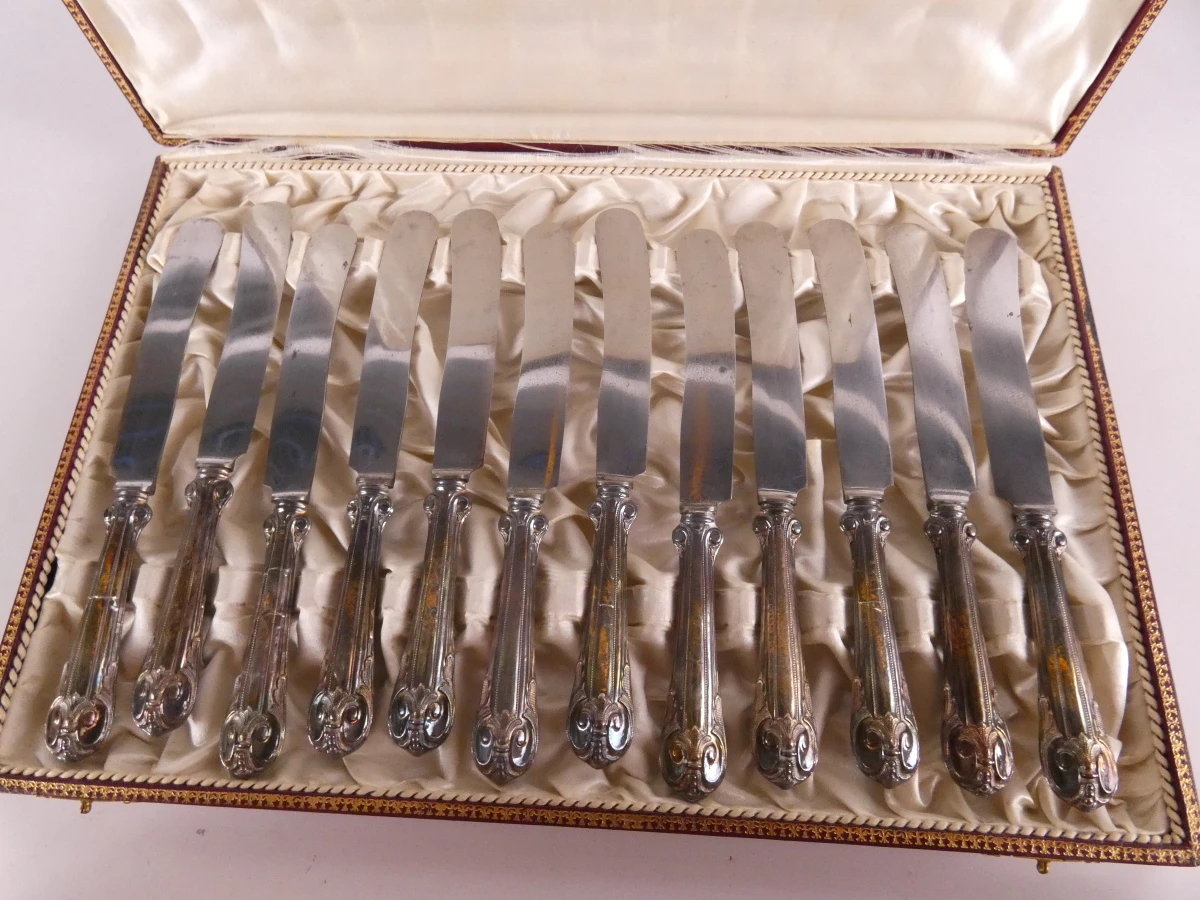 Vintage verzilverd bestekset in etui