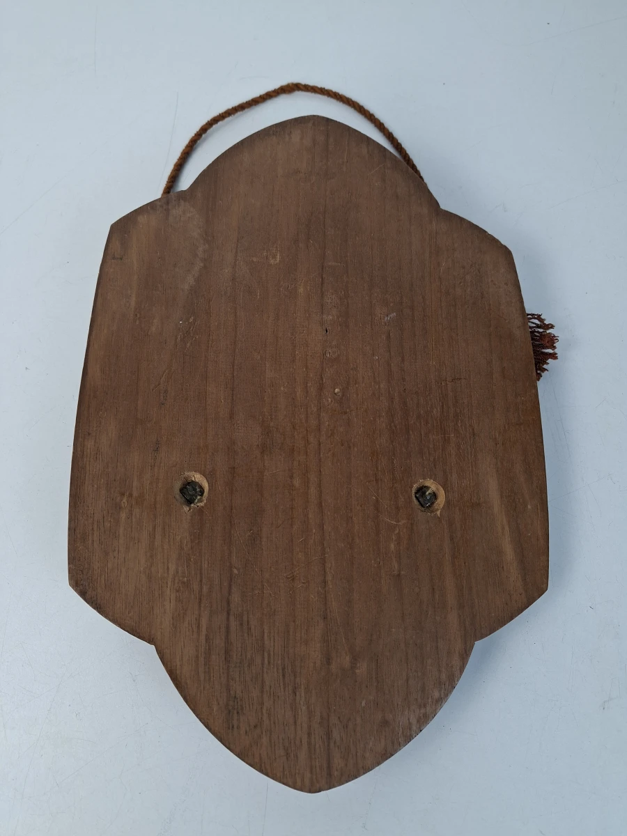 ✝️  Vintage Houten Wandkruisbeeld met Bronzen/Messing Figuren & Kwasten ✝️ - foto 2