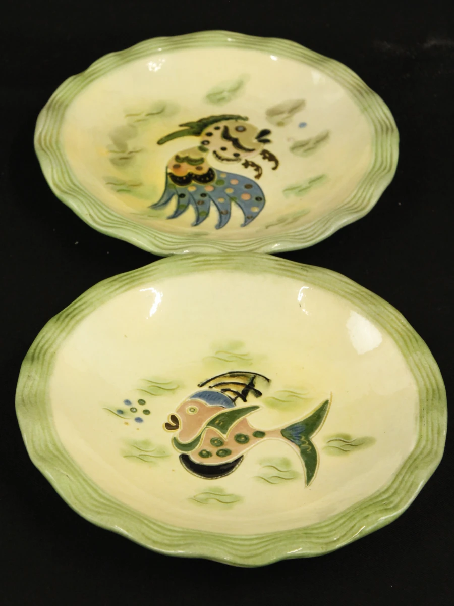 Cérenne Vallauris – vintage visservies met 16 borden uit de jaren ’50