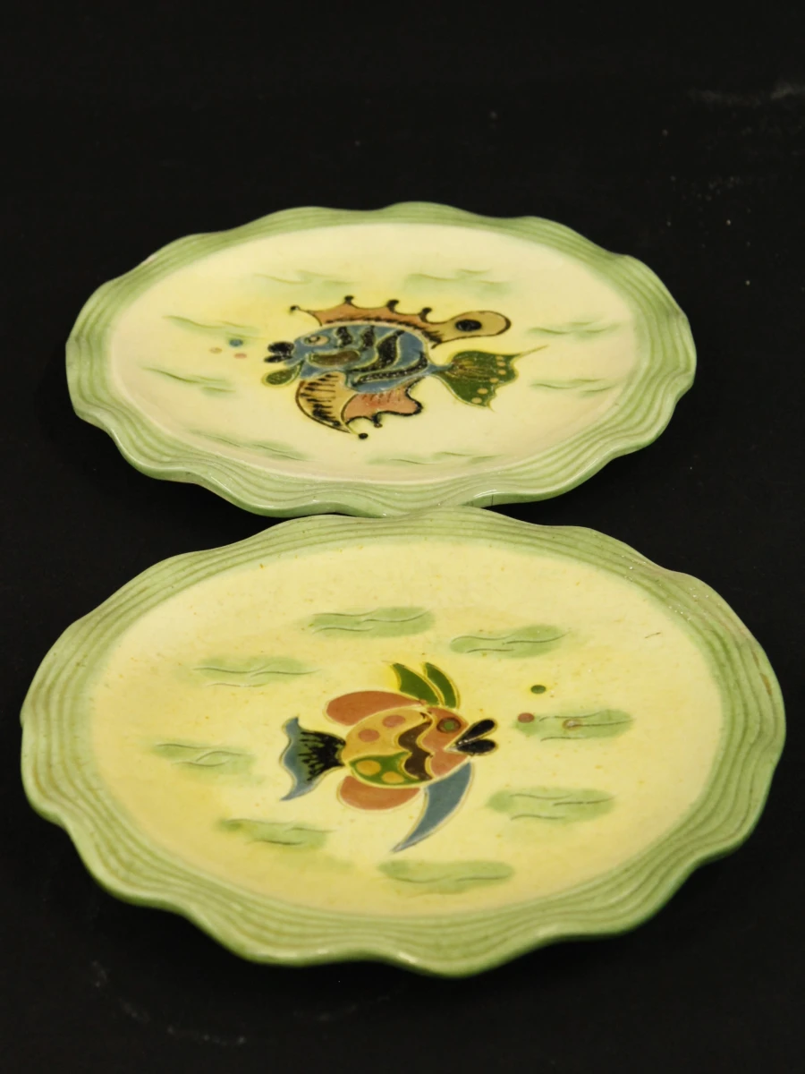 Cérenne Vallauris – vintage visservies met 16 borden uit de jaren ’50