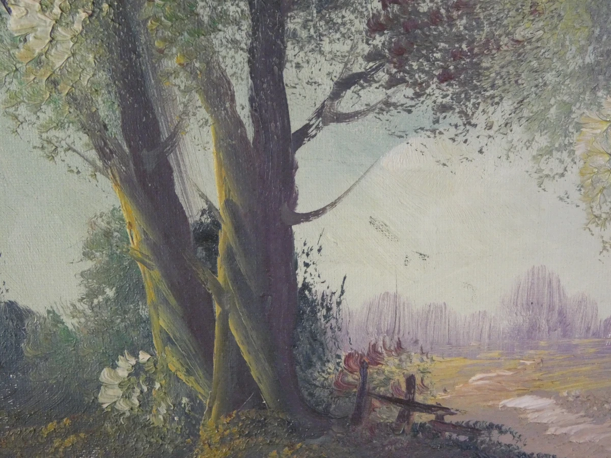 Vintage landschap met molen