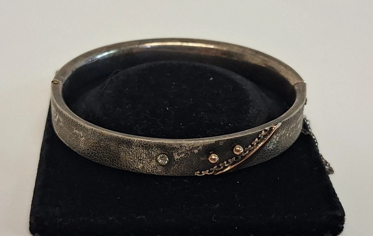 Antieke zilveren armband met sluitketting - foto 2