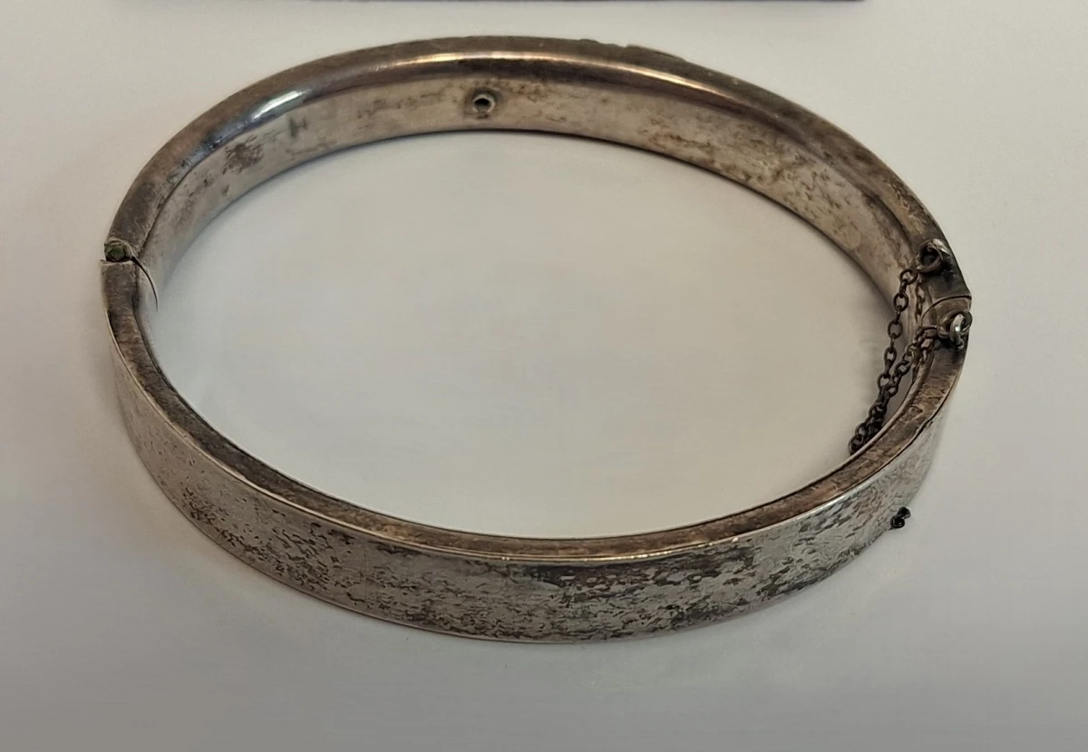 Antieke zilveren armband met sluitketting - foto 4