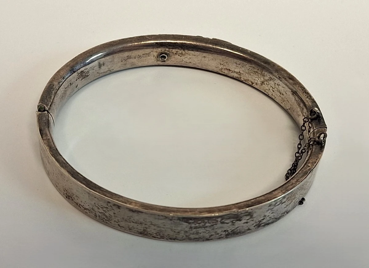 Antieke zilveren armband met sluitketting - foto 5