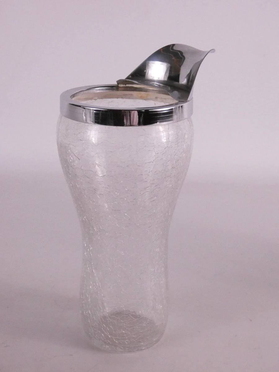 Vintage barset van gecraqueleerd glas.