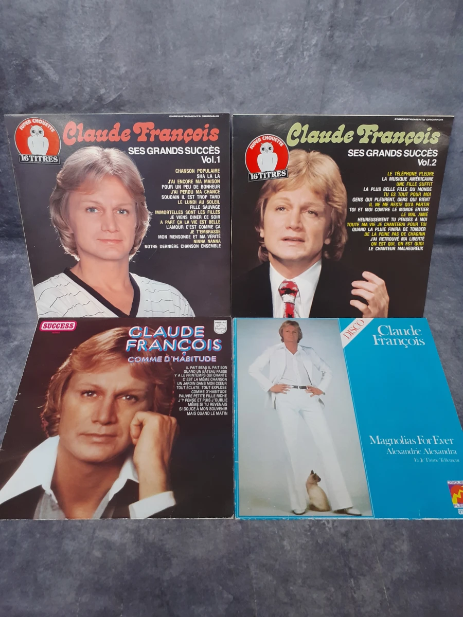 Vinyl: Set van 4 Claude François Albums – kavel bij De Kringwinkel, Gent