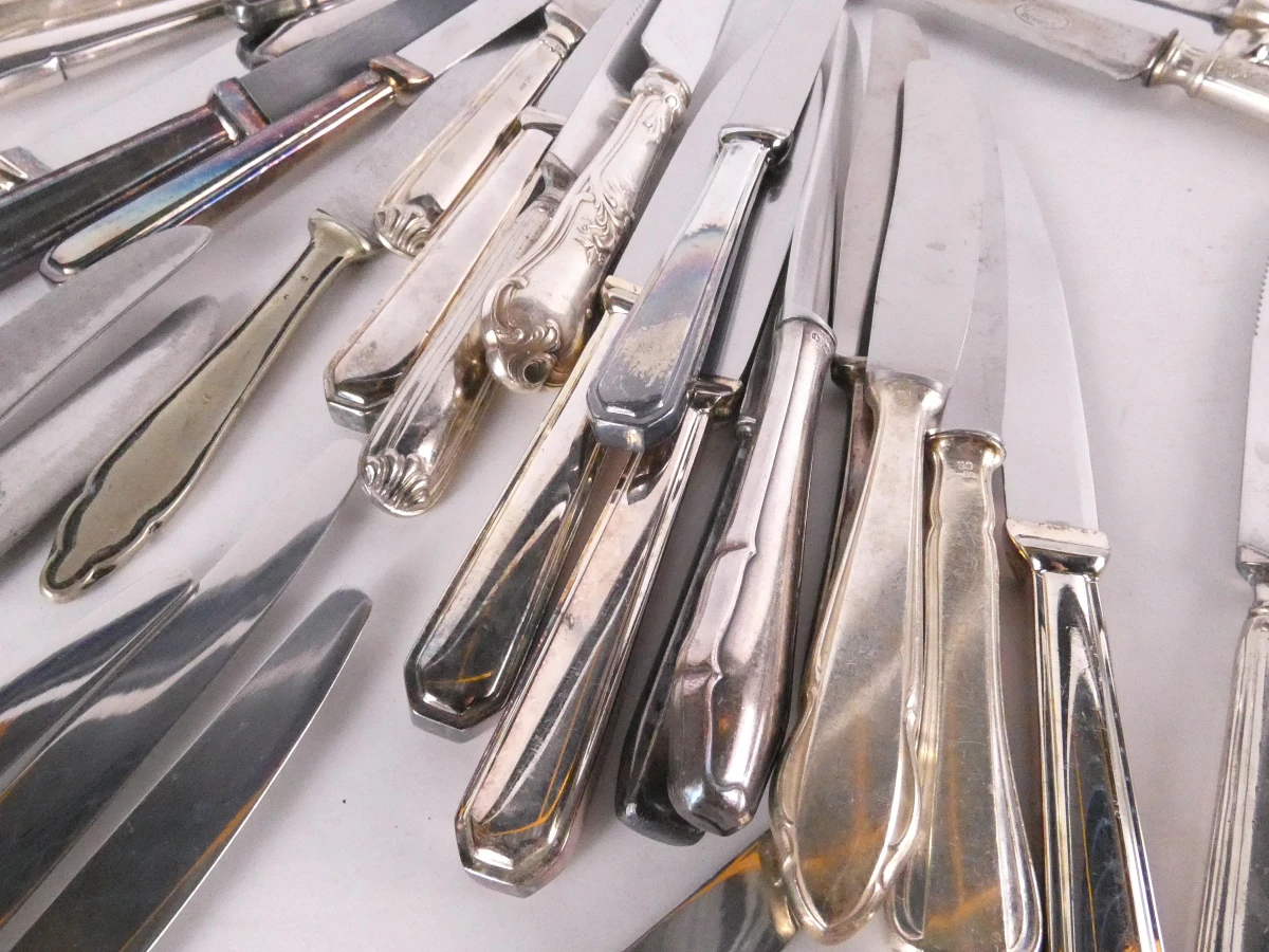 Groot lot bestek diverse merken en patronen (mix verzilverd en inox)
