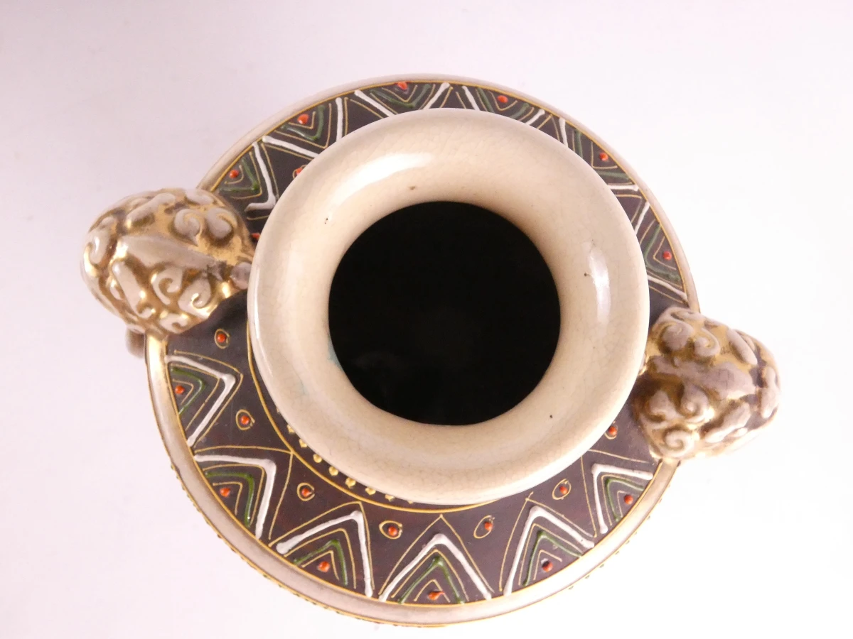 Set van 2 decoratieve Aziatische vazen met gouden accenten
