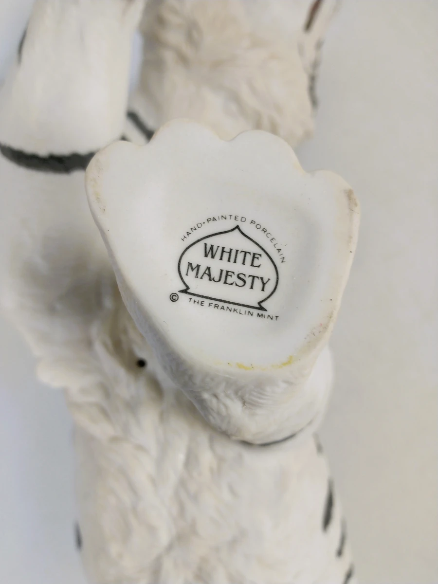 Franklin Mint "White Majesty" – handbeschilderd porseleinen beeld van witte tijger - foto 9