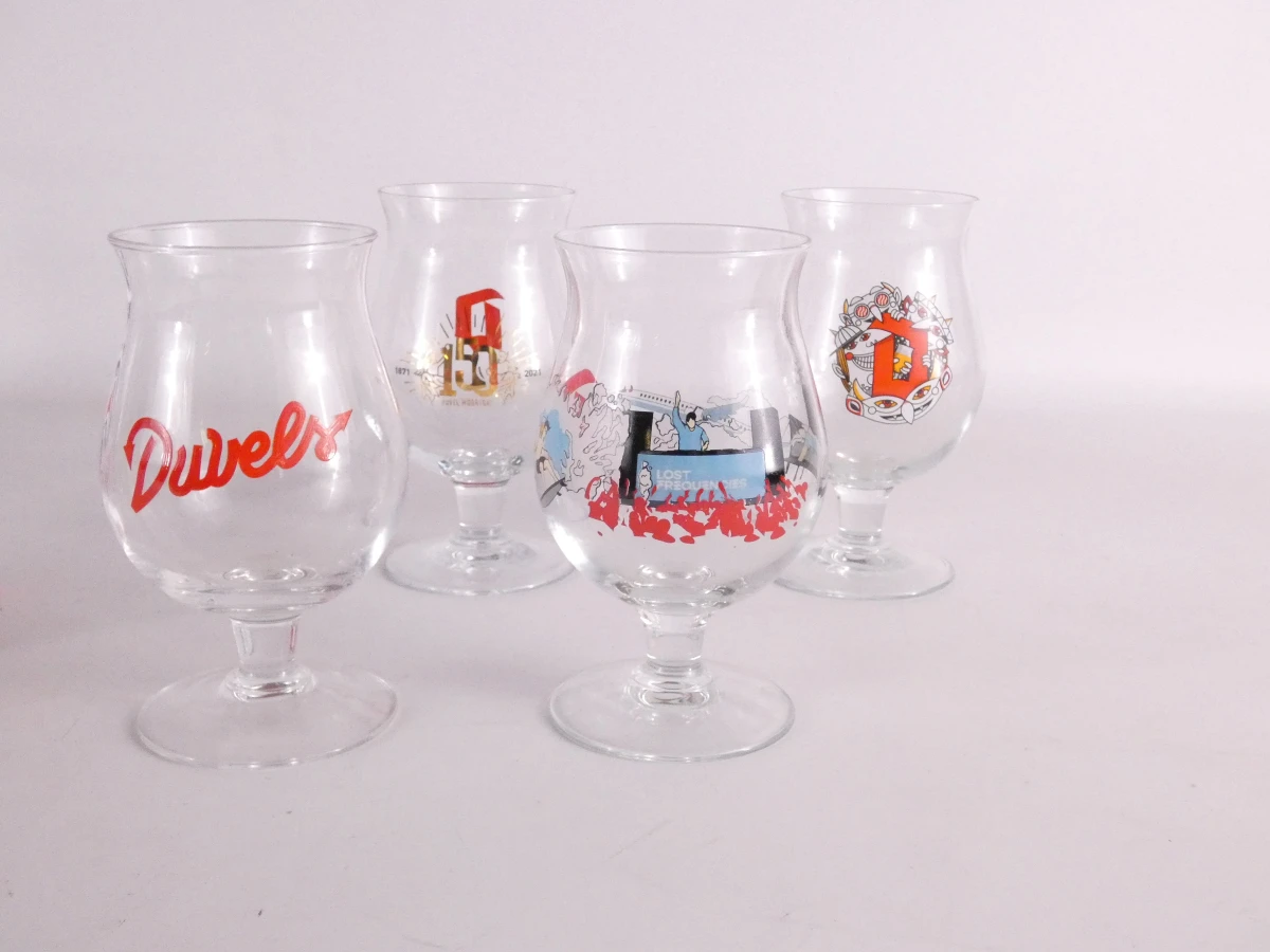 Set van 9 Duvel bierglazen, 1 in doos