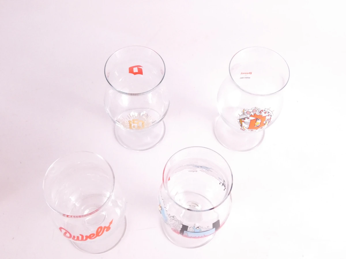 Set van 9 Duvel bierglazen, 1 in doos