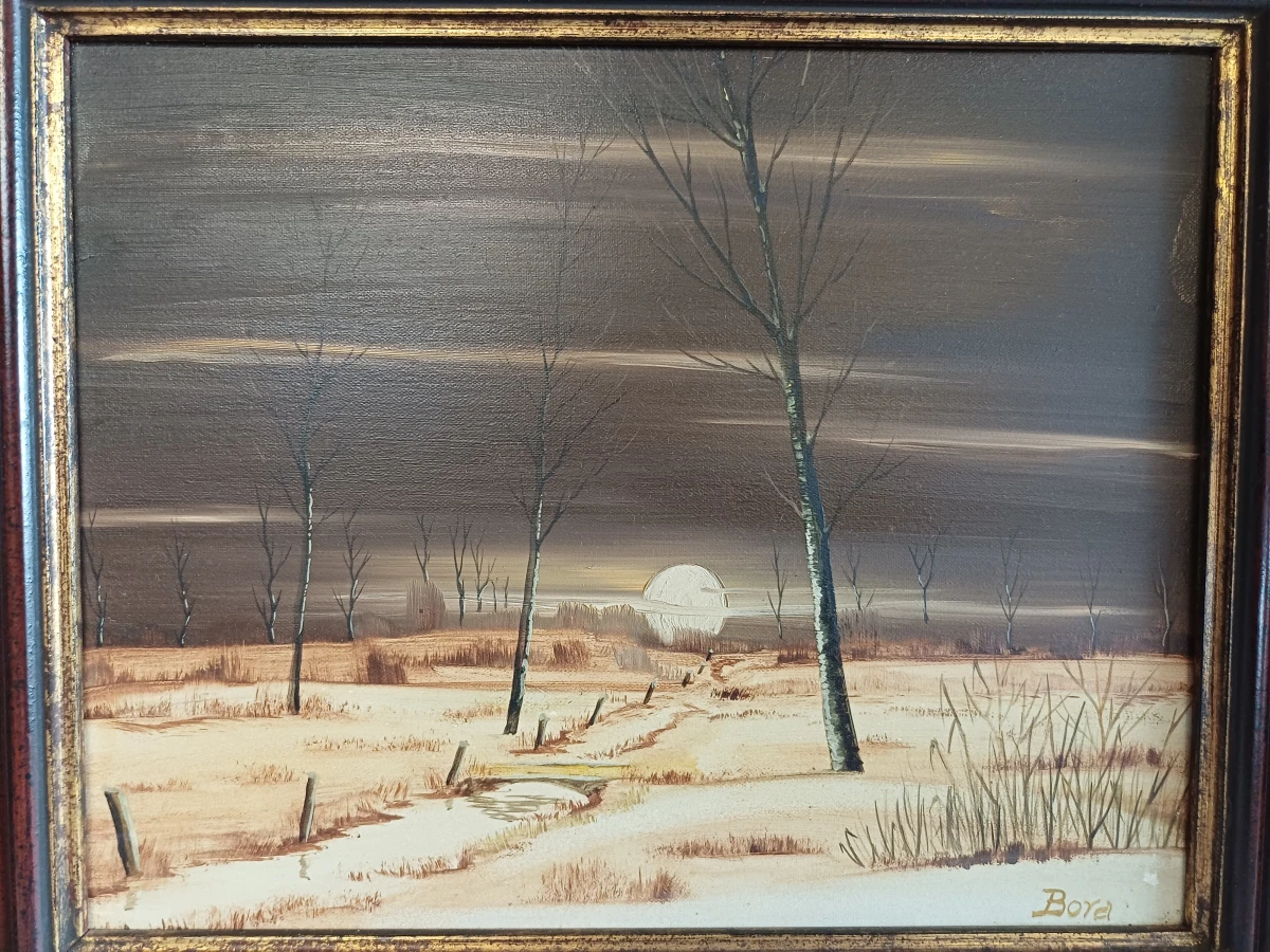 Schilderij winterlandschap Raymond Boonaert
