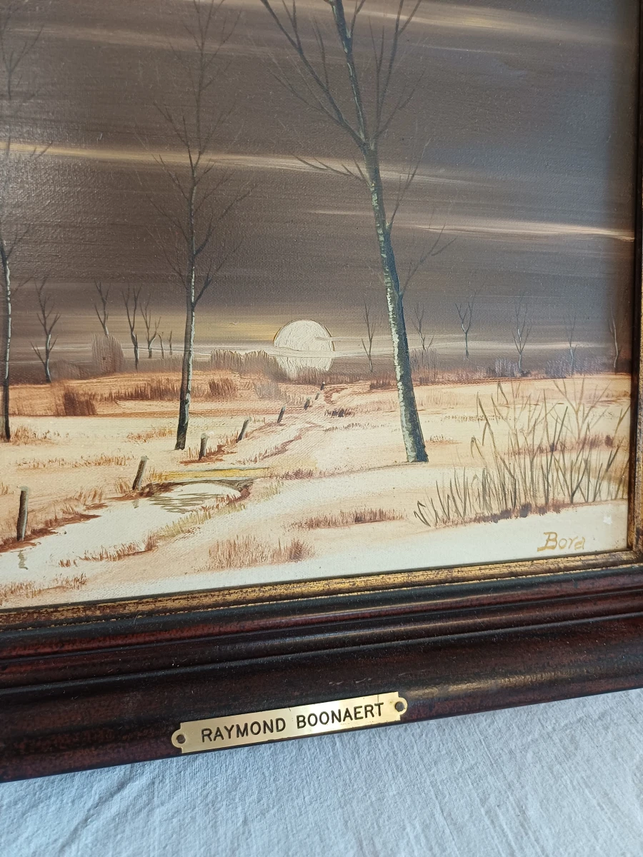 Schilderij winterlandschap Raymond Boonaert