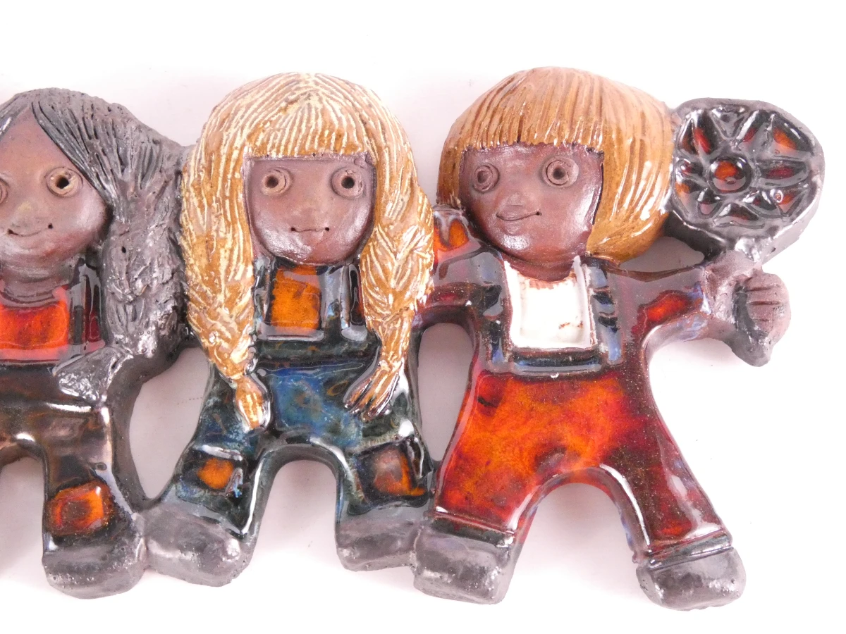 Vintage keramisch wandsculptuur