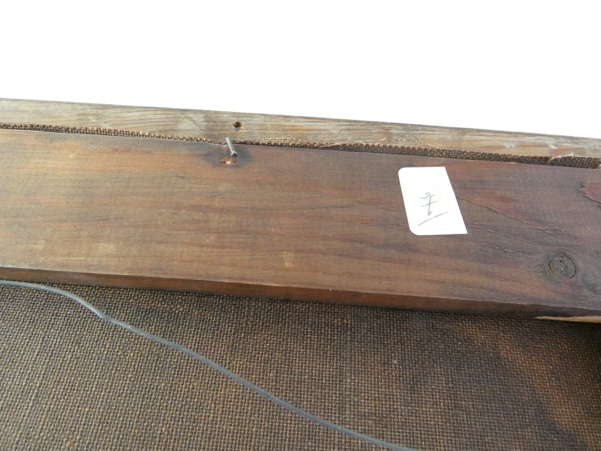 Oud olieverfschilderij - In een beeldhouwersatelier - E. Péquin
