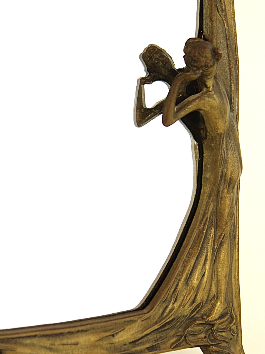Charmante, vintage tafelspiegel in Art Nouveau stijl
