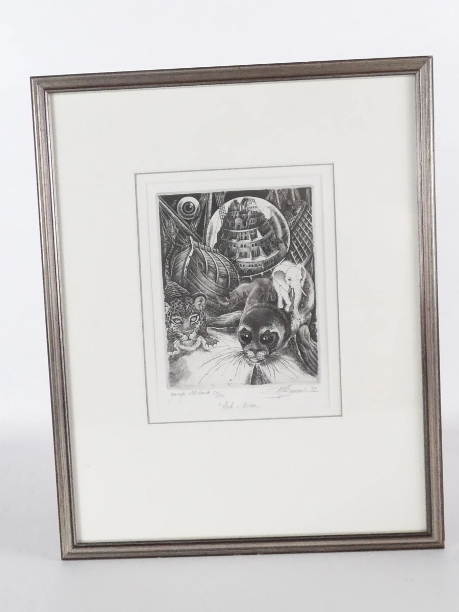 Gesigneerde ets van Hugo Besard, genummerd 20/250