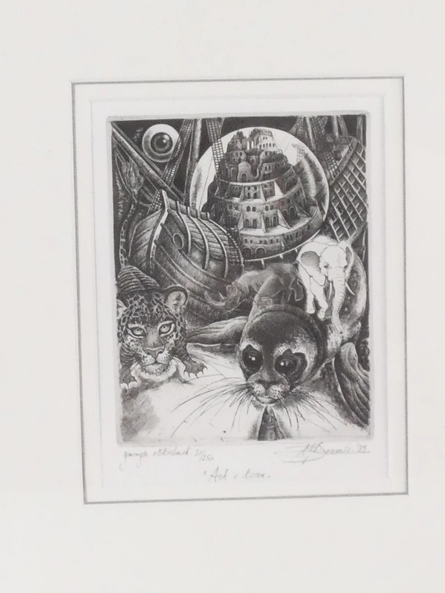Gesigneerde ets van Hugo Besard, genummerd 20/250