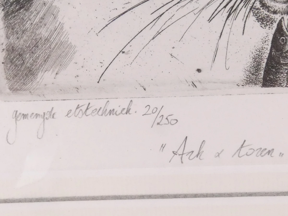 Gesigneerde ets van Hugo Besard, genummerd 20/250