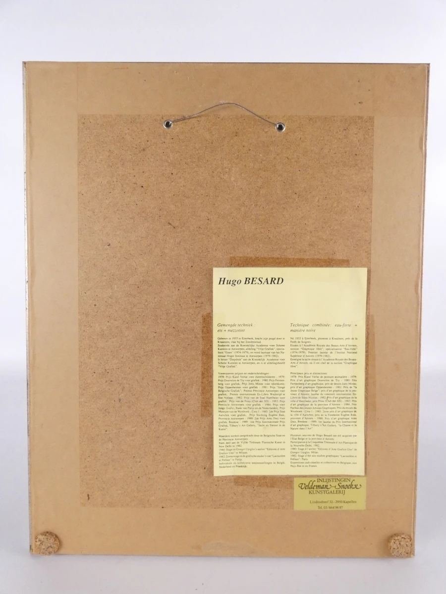 Gesigneerde ets van Hugo Besard, genummerd 20/250