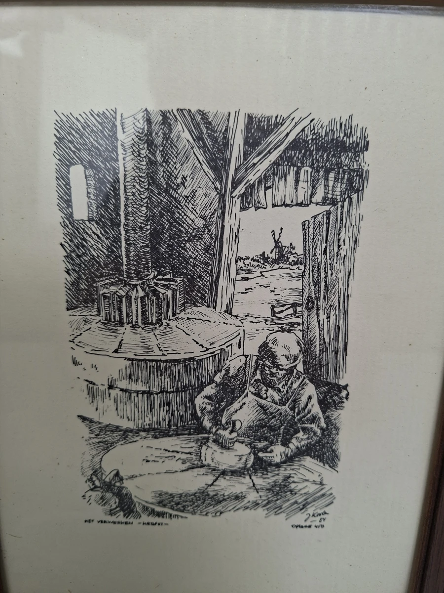 🖼️ Set van 4 Ingelijste Prenten – De Vier Seizoenen / Ambachten (1984) 🖼️ - foto 4