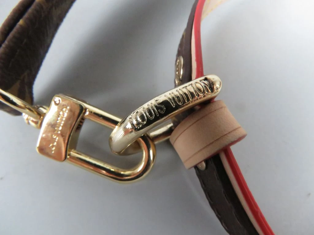 Louis Vuitton gemerkte hondenriem met leren details