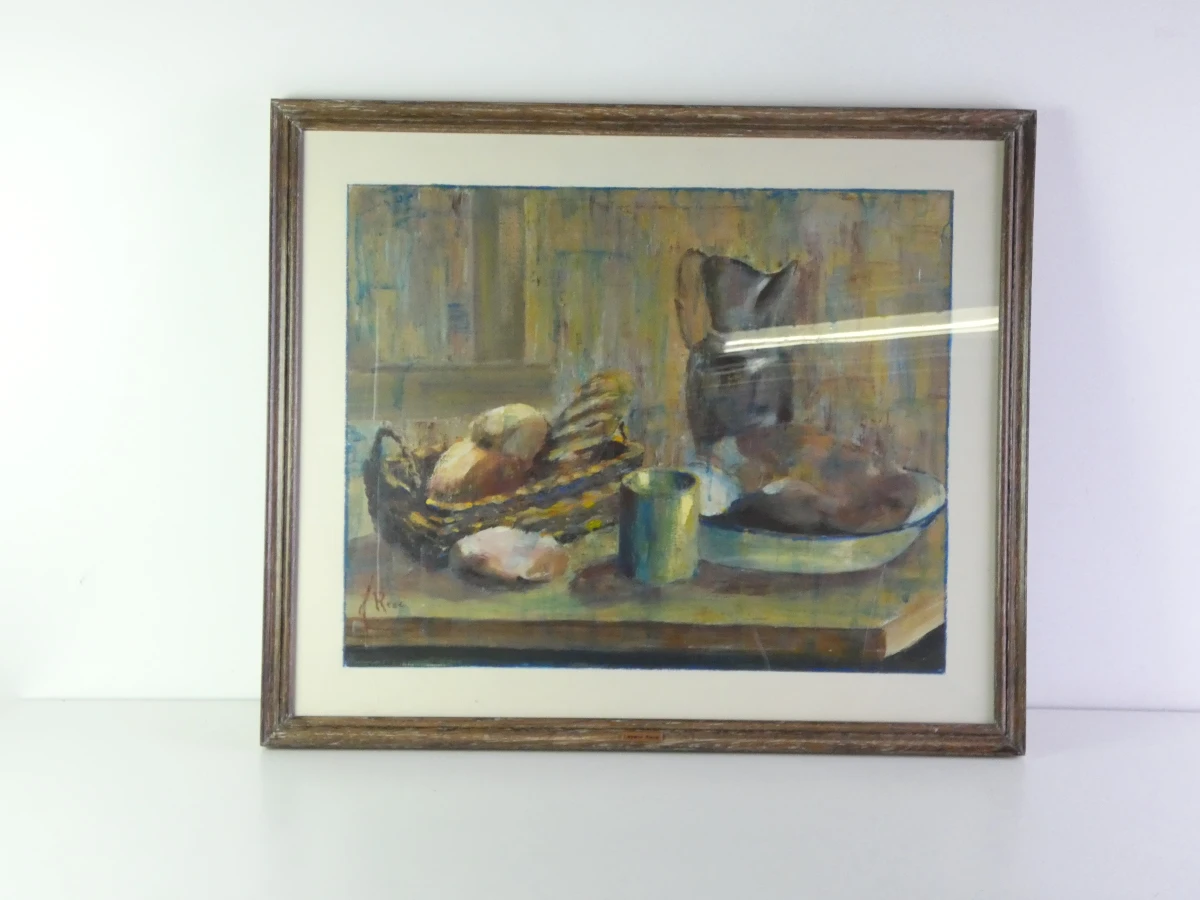 Schilderij stilleven met echtheidscertificaat - René Lapere