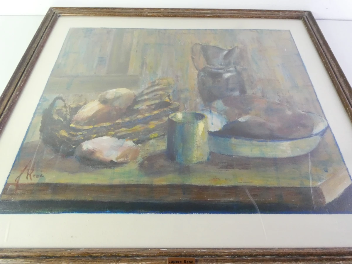 Schilderij stilleven met echtheidscertificaat - René Lapere