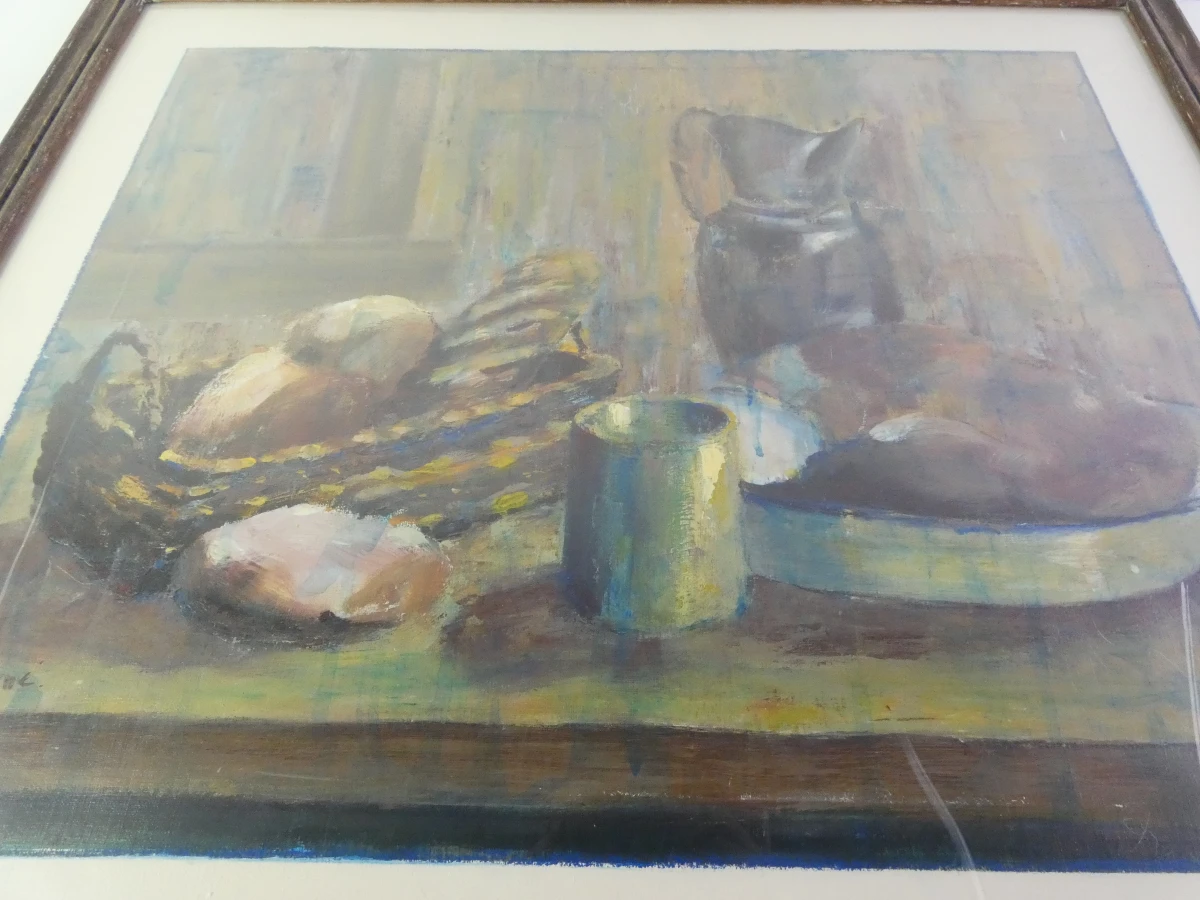 Schilderij stilleven met echtheidscertificaat - René Lapere